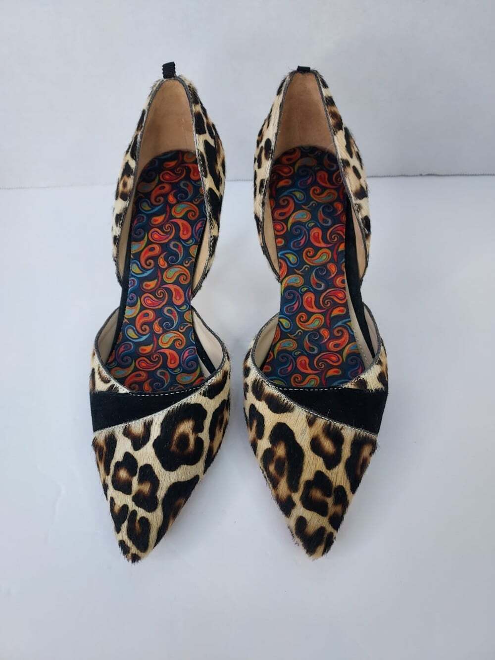 Boden Henrietta Courts US 5.5 Calf Hair Leopard Print Pointed Toe Stiletto Heels - Picture 3 of 16
